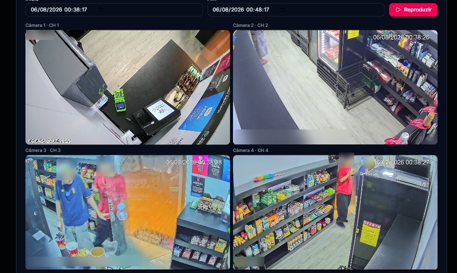 MarketEye — Playback multicâmera sincronizado do acesso