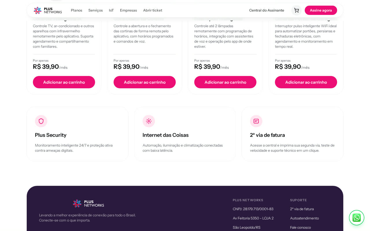 Plus Networks — Soluções para empresas e IoT
